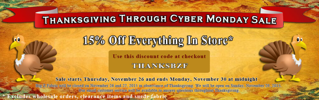Thanksgiving Through Cyber Monday Sale