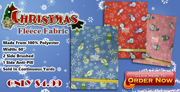 Christmas Snowman Fleece Fabric