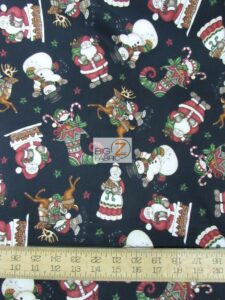 Holly Jolly Santa Is Here Black By RJR Fabrics Cotton Fabric