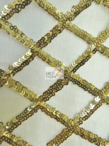 Golden Diamond Sequins Dress Fabric Champagne