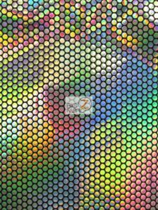 Holographic Dotted 70's Apparel Spandex Fabric Black Holo