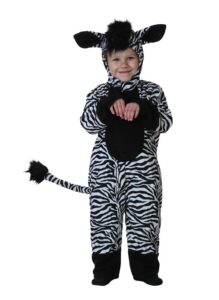 Zebra Velboa Jumpsuit Costume