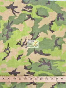 Camo Print Flannel Fabric Army