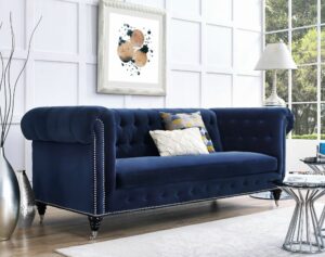 blue velvet couch 