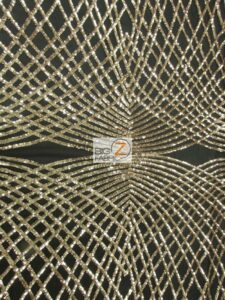 Unique Diamond Designer Sequin Fabric Light Gold