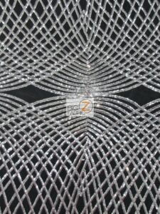 Unique Diamond Designer Sequin Fabric Silver