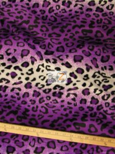 Leopard Velboa Fabric Purple