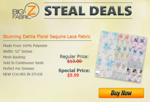 Big Z Fabric Sequins Steal Deal