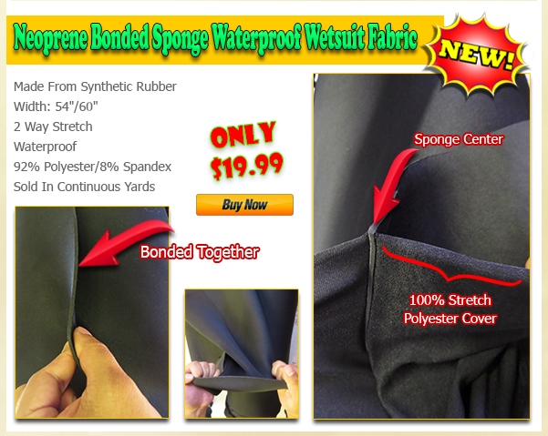 Neoprene Bonded Sponge Waterproof Wetsuit Fabric