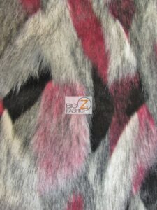 Himalaya Camouflage Fake Fur Fabric Army Fuchsia
