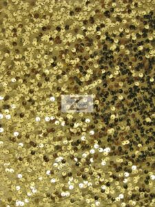 Rain Drop Sequin Taffeta Fabric Gold