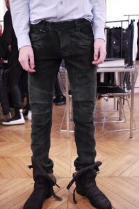 Winter Suede Fabric Biker Pants