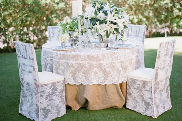 Lace Fabric Wedding Reception Decor