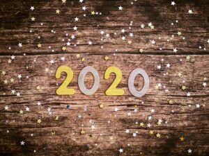 2020 with confetti