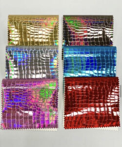 swatches of holographic fabric