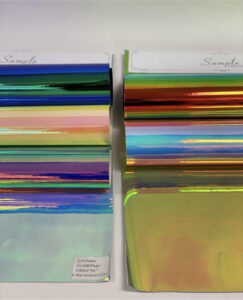 samples of holographic vinyl